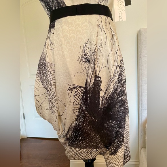 BNWT Lela Rose Silk Asymmetrical One Shoulder Cocktail Dress Size 14 - Picture 4 of 15